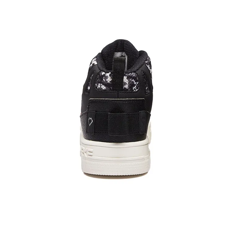 Erke Pact Series Skateboard Shoes Women's High Top Black/White-3