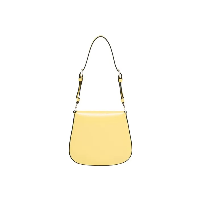 PRADA Cleo Shiny Leather Crossbody Bag Shoulder Bag Women's Yellow-2