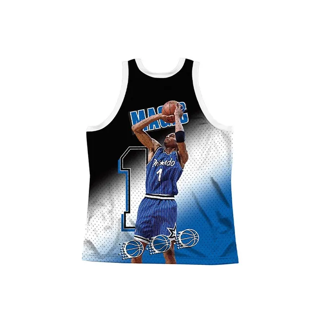 Mitchell Ness Basketball Jerseys Unisex Blue Black-1