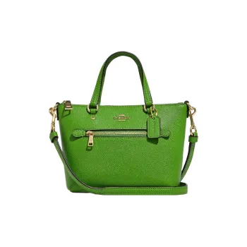 COACH Gallery Leather One Shoulder Handbag Crossbody Bag Small Size Women's Green