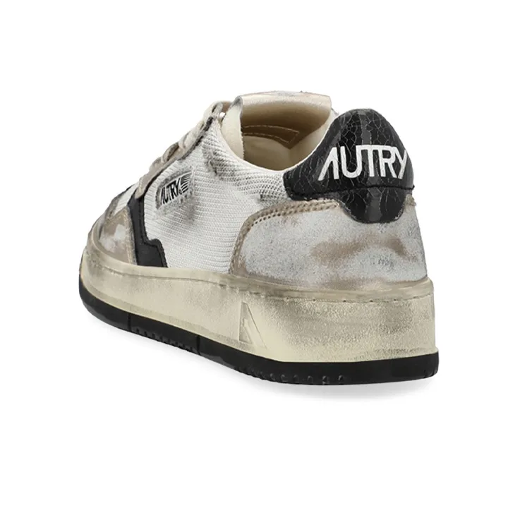 AUTRY Low Super Vintage Mesh Sneakers 'White Black' Women's-3