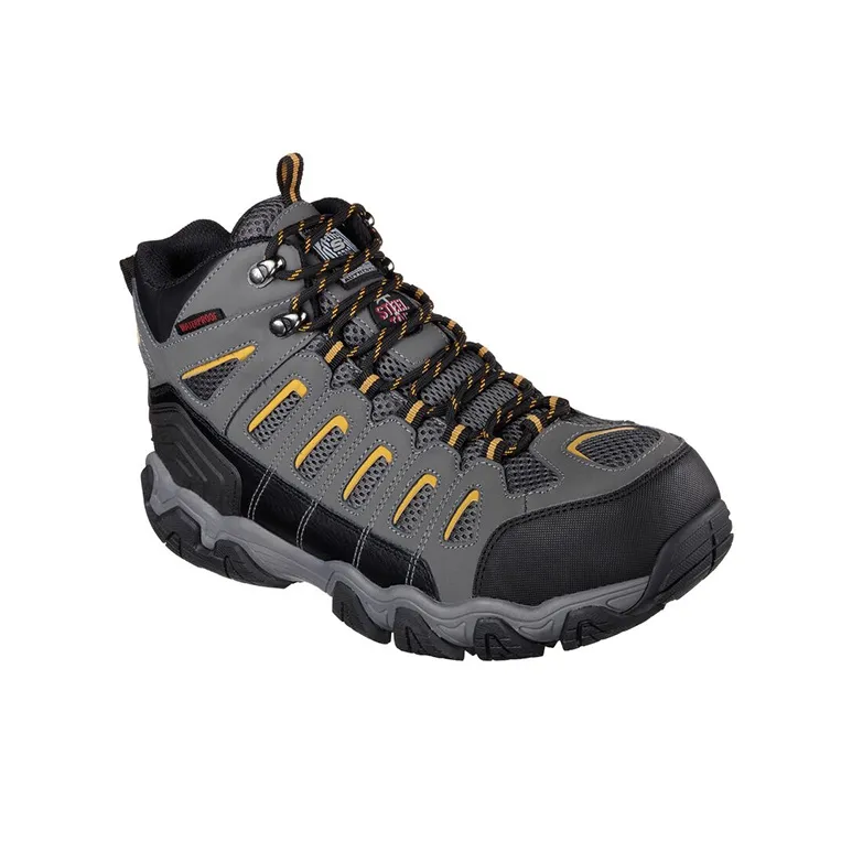 Skechers Work Hiking / Trekking Shoes Men High-Top Dark Gray-2