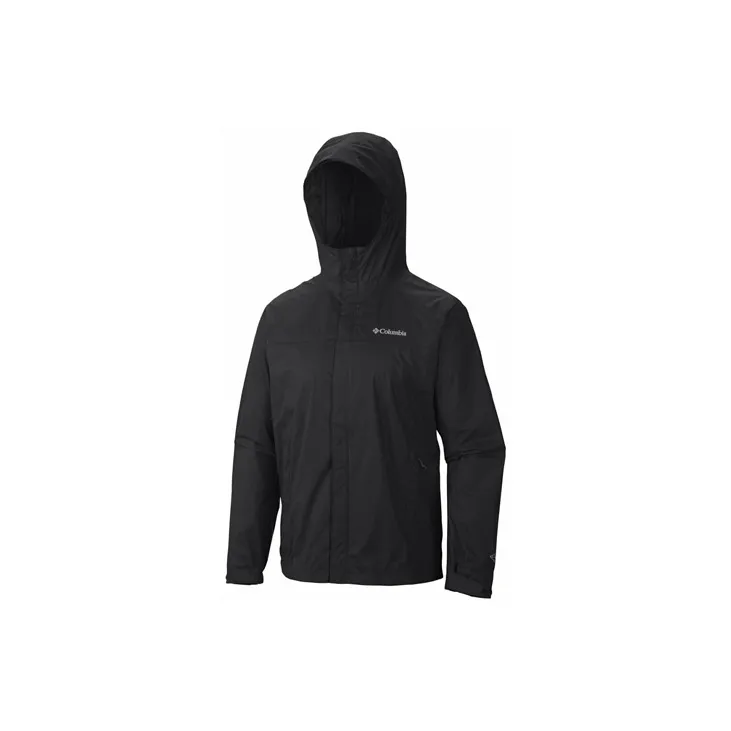 Columbia Outdoor Hiking Waterproof, Windproof, And Breathable Windbreaker Jacket Men's Black-2
