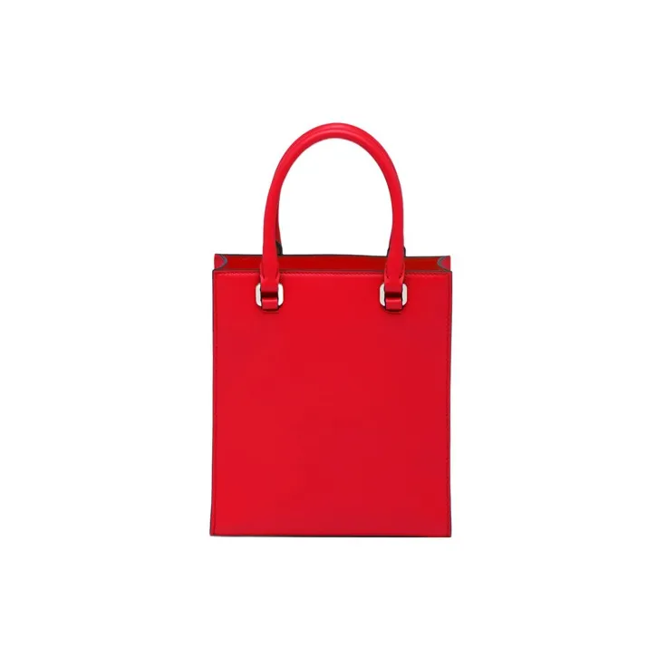 PRADA Leather Tote Bag, Shopping Bag, Handbag Women's Red-2