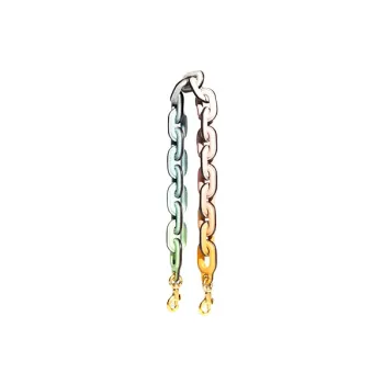 COACH Smooth Leather Multicolor Gradient Short Bag Strap Women's Multicolor