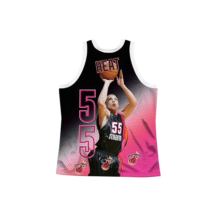 Mitchell Ness Basketball Jerseys Unisex Black Red-1