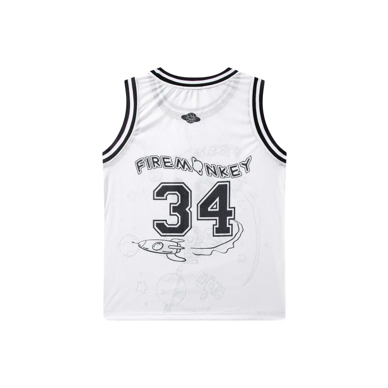 FireMonkey Basketball Jerseys Unisex White-20