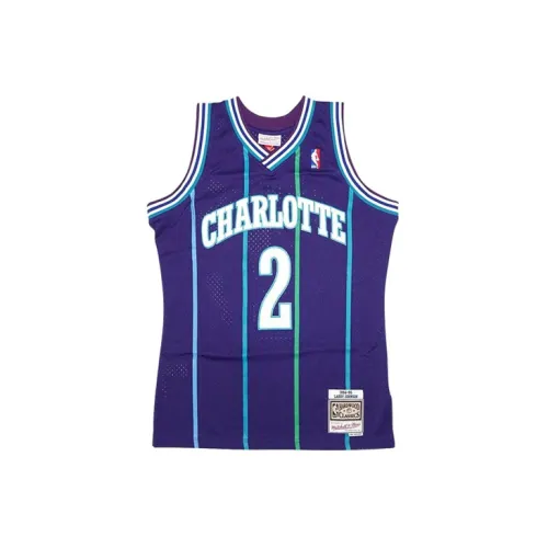 Mitchell & Ness Basketball Jerseys SW Fan Edition 94 95 Season Golden Charlotte Hornets Johnson Size 2 Men's Blue