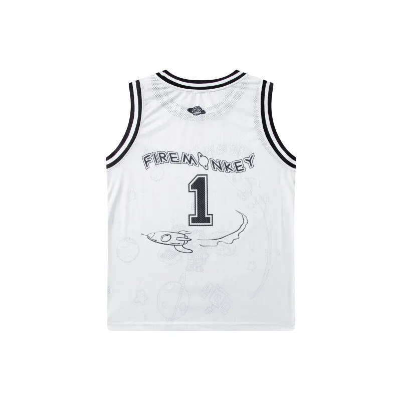 FireMonkey Basketball Jerseys Unisex White-10