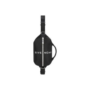 GIVENCHY G Zip Cow Leather Crossbody Handbag, Sling Bag, Fanny Pack Men's Black