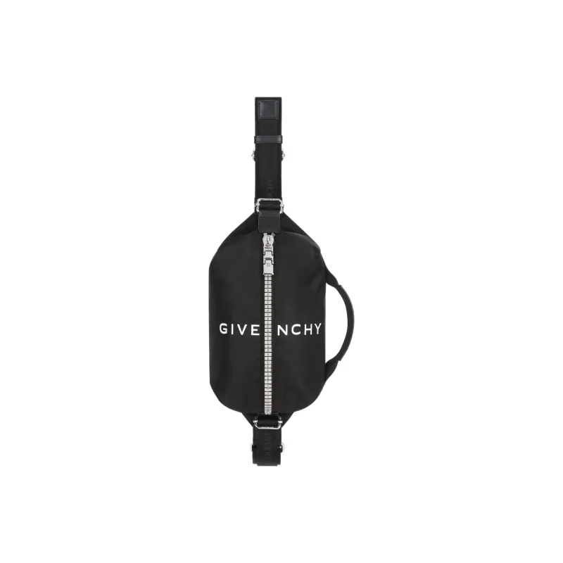 GIVENCHY G Zip Cow Leather Crossbody Handbag, Sling Bag, Fanny Pack Men's Black-0