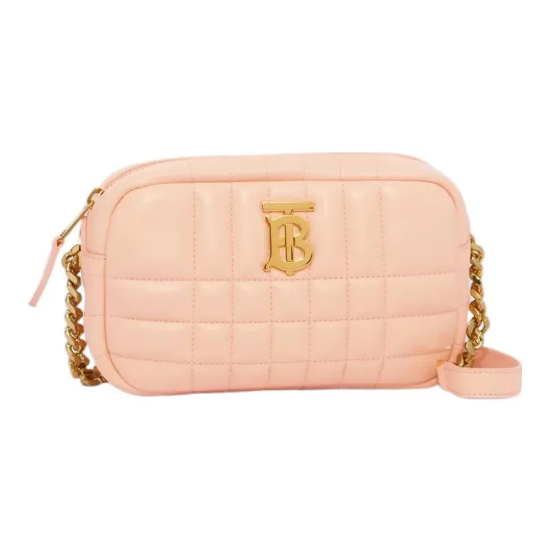 Burberry Lola Bag Lambskin Camera Bag, Handheld Shoulder Bag, Crossbody Bag Mini Women's Peach Pink-1