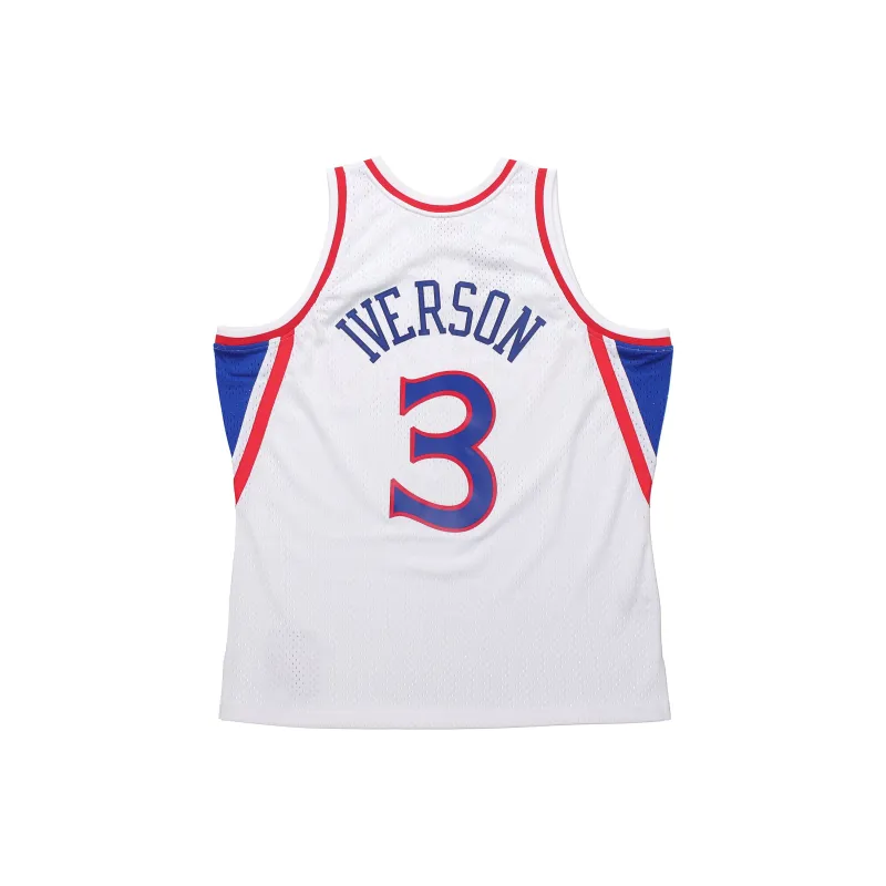 Mitchell & Ness Philadelphia 76ers Home 1996 97 Allen Iverson Swingman Jersey-1