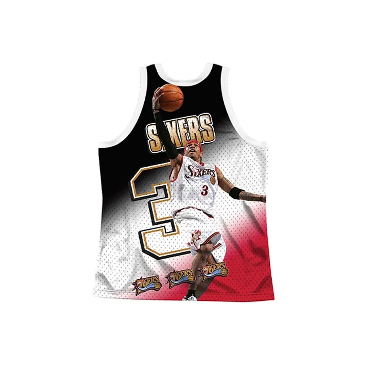 Mitchell Ness Basketball Jerseys Unisex Red Black-1