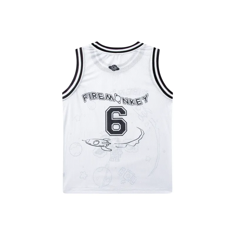 FireMonkey Basketball Jerseys Unisex White-8