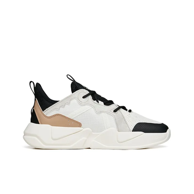 ANTA Casual Shoes Men Low Top Ivory White/Black/Dust Gray-1