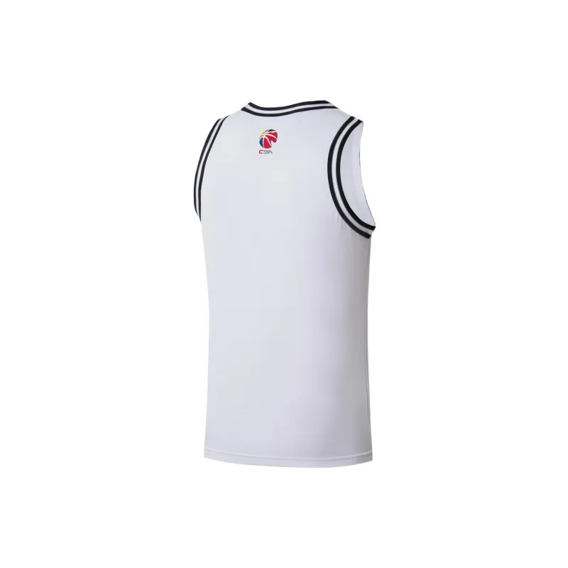 LiNing CBA Collection Professional Basketball Collection Basketball Jersey Men's White-1