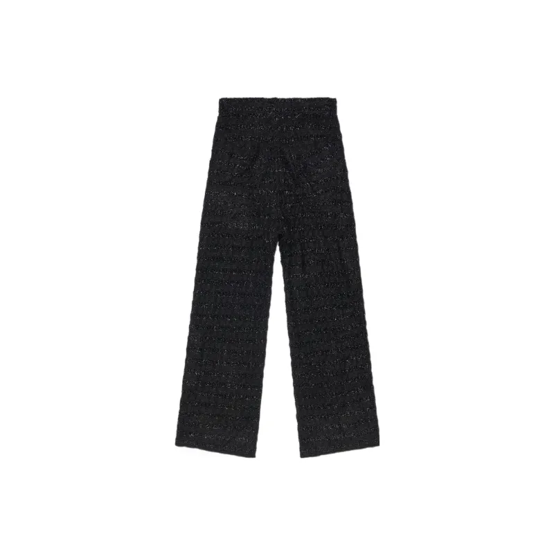 Balenciaga Lamé Effect Tweed Trousers 'Black'-1