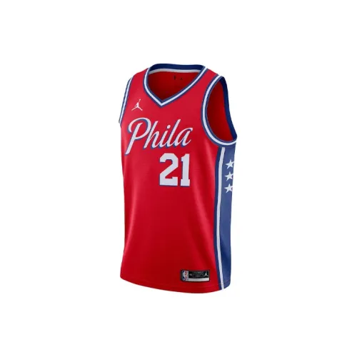 Jordan NBA Philadelphia Basketball Jerseys Men Red