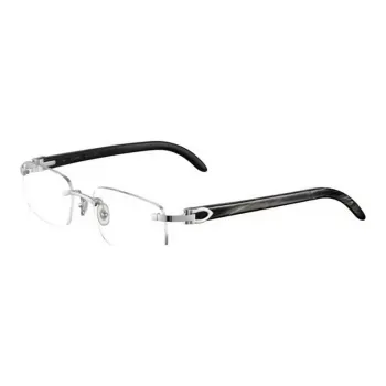 Cartier Eyeglass Frames Men Black Silver