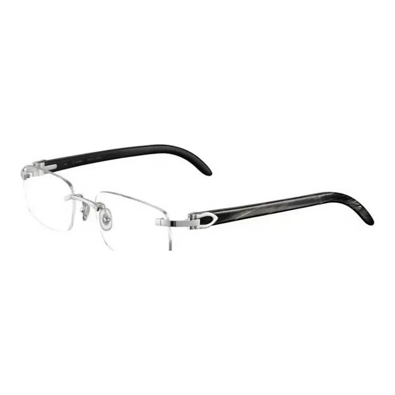 Cartier Eyeglass Frames Men Black Silver-0