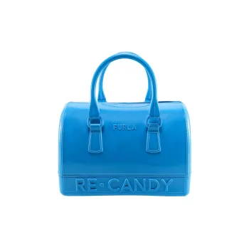 Furla Candy Polyester Jelly Bag Boston Bag Shoulder Bag Crossbody Bag Handbag Medium Size Women's Sky Blue