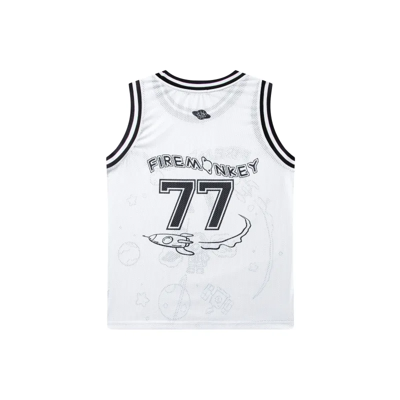 FireMonkey Basketball Jerseys Unisex White-24