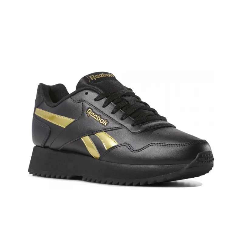 Reebok Royal Glide Ripple Double Low-Top Running Shoes Women's Black Gold-1