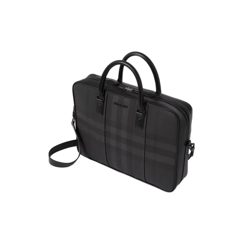 Burberry Leather Briefcase Shoulder Bag Crossbody Bag Handbag Men's Black-2