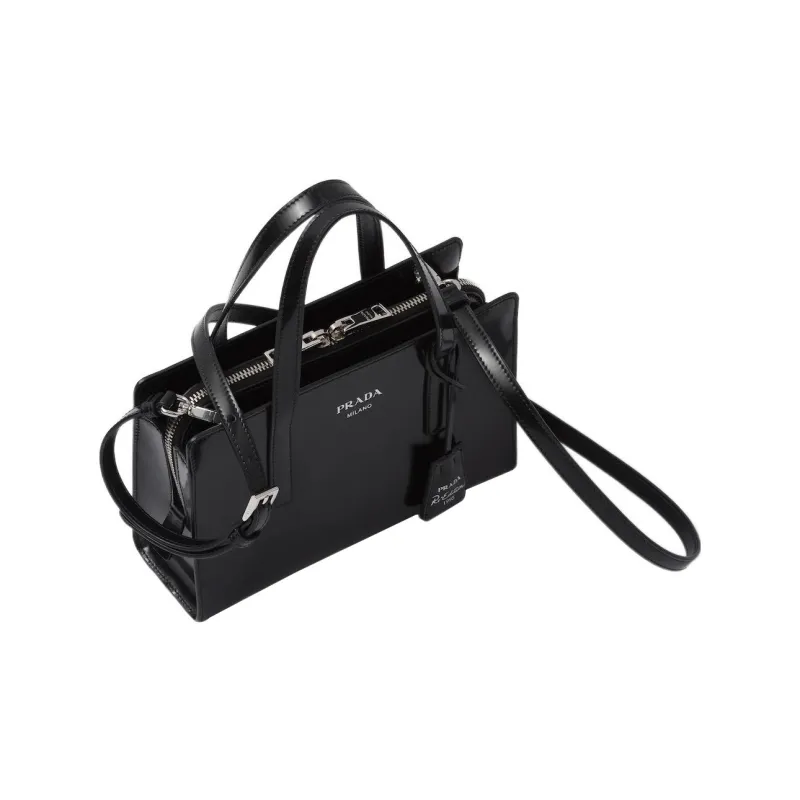 PRADA Re Edition 1995 Brushed Leather Mini Handbag Black-1