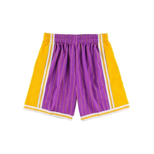 Mitchell Ness Basketball Shorts Men Purple Yellow