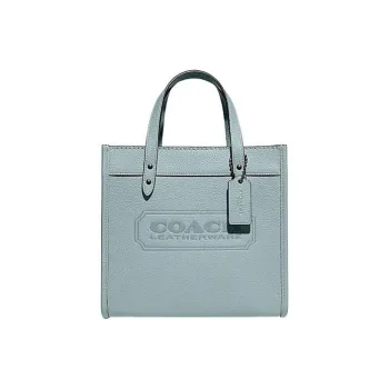 COACH Field Cow Leather Tote Bag Shopping Bag Handbag Shoulder Bag Crossbody Bag Small Size Women's Lake Blue Color
