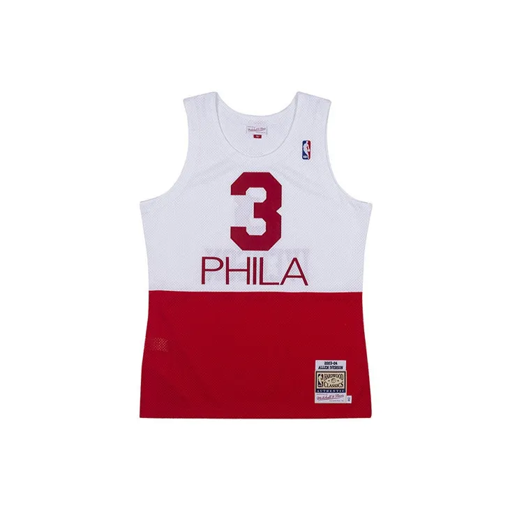 Mitchell Ness Basketball Jerseys Unisex White Red-1