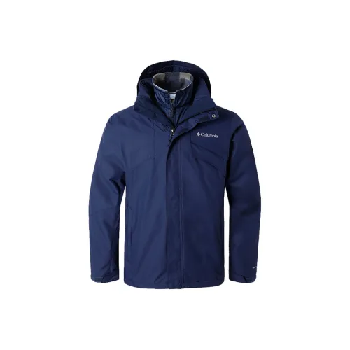 Columbia Windbreaker Jackets Men Navy Blue