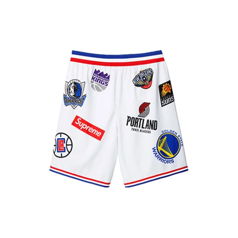 Supreme x Nike NBA Teams Authentic Short Black Basketball Shorts Unisex White-1