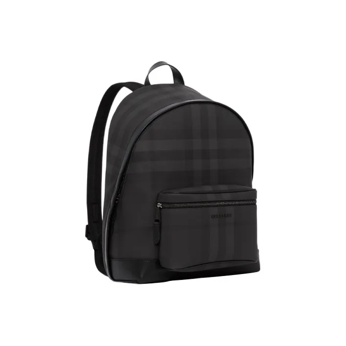 Burberry Charcoal Check And Leather Backpack Charcoal-2