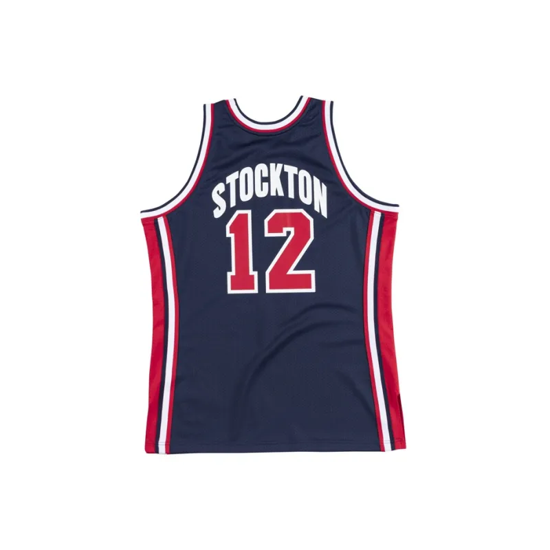 Mitchell Ness Team Usa 1992 John Stockton 'Navy' Authentic Jersey-1