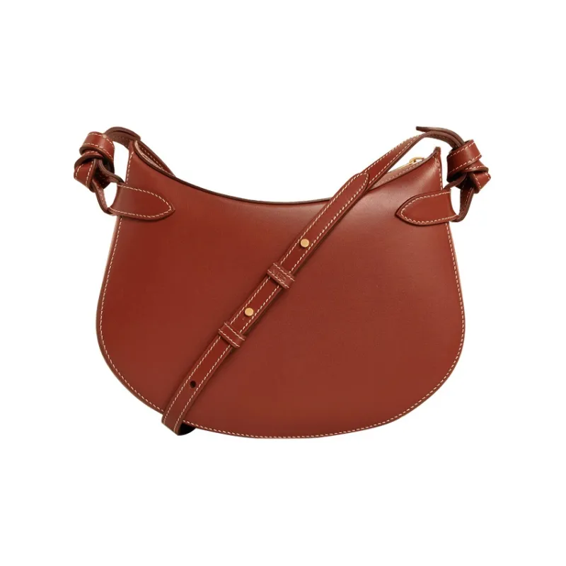 CELINE Velvet Crossbody Bag Shoulder Bag Women's Red Wood Color-2