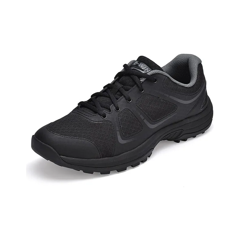 DO WIN Cushioned Slip Resistant Abrasion Resistant Low Top Running Shoes Unisex Black-3
