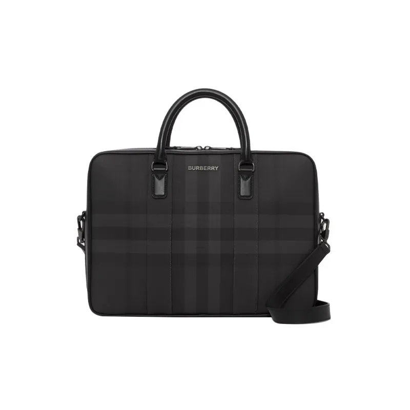 Burberry Leather Briefcase Shoulder Bag Crossbody Bag Handbag Men's Black-0