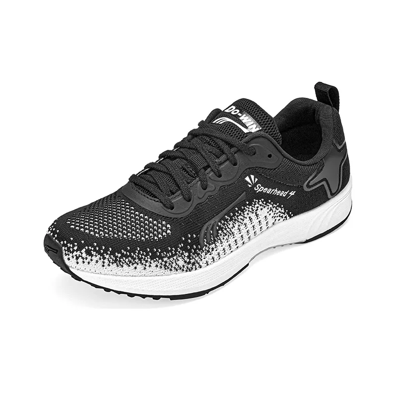 DO WIN Cushioned Slip Resistant Abrasion Resistant Breathable Low Top Casual Running Shoes Unisex Black-2