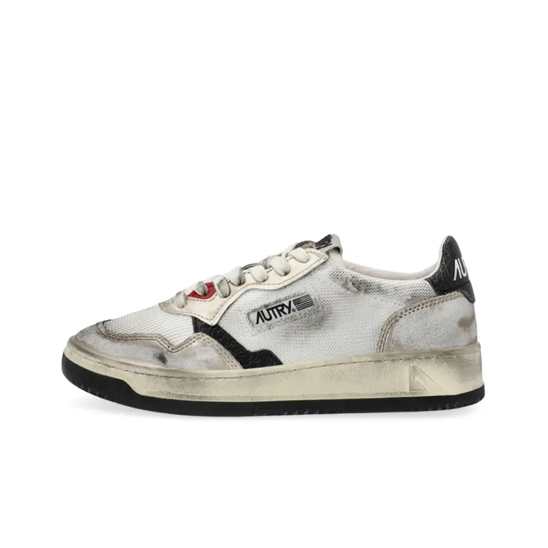 AUTRY Low Super Vintage Mesh Sneakers 'White Black' Women's-0