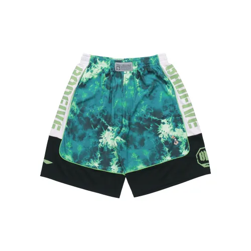 Disney X LINING Basketball Shorts Men Green Ice Texture All Over Print