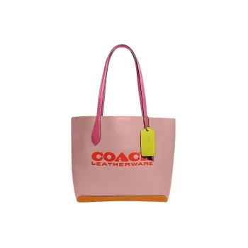 COACH Kia Cow Leather Tote Bag Shopping Bag Handbag Shoulder Bags Women's Pink