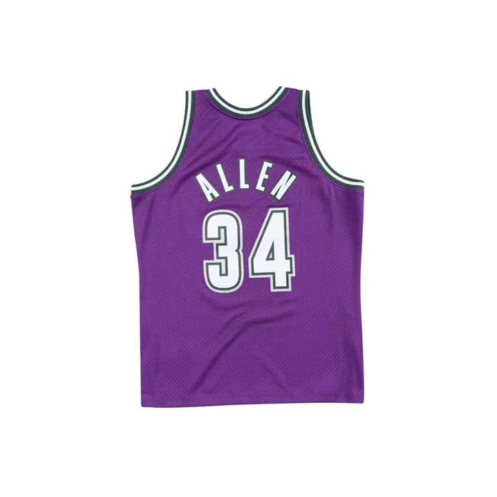 Mitchell & Ness Milwaukee Bucks Road 2000 01 Ray Allen Swingman Jersey-1