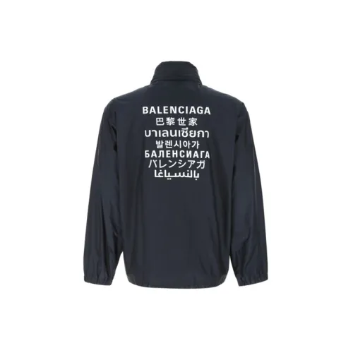 Balenciaga Windbreaker Jackets Men Blue