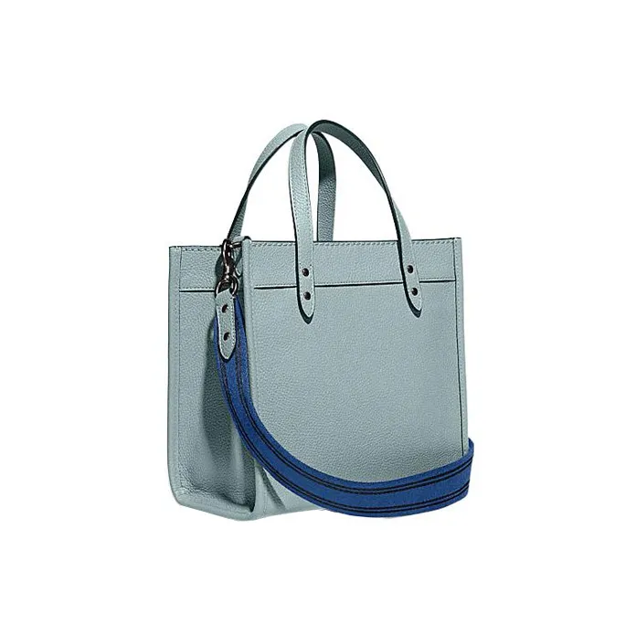 COACH Field Cow Leather Tote Bag Shopping Bag Handbag Shoulder Bag Crossbody Bag Small Size Women's Lake Blue Color-1