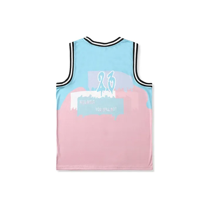 FireMonkey Basketball Jerseys Unisex Blue Pink-1