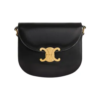 CELINE Besace Shiny Cow Leather Crossbody Bag Shoulder Bag Women's Black