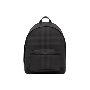 Burberry Charcoal Check And Leather Backpack Charcoal